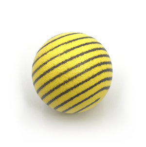 foam ball yellow black swirl coating