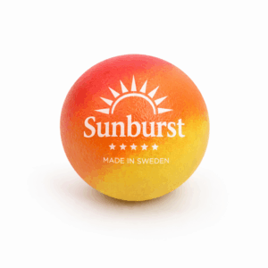 Sunburst logo on foam ball